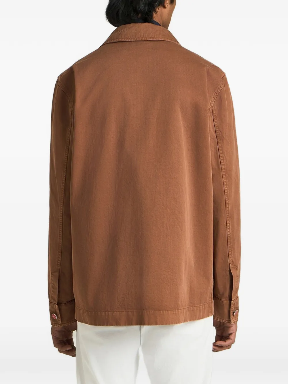 Kiton Shirtjack met geverfde stof Bruin