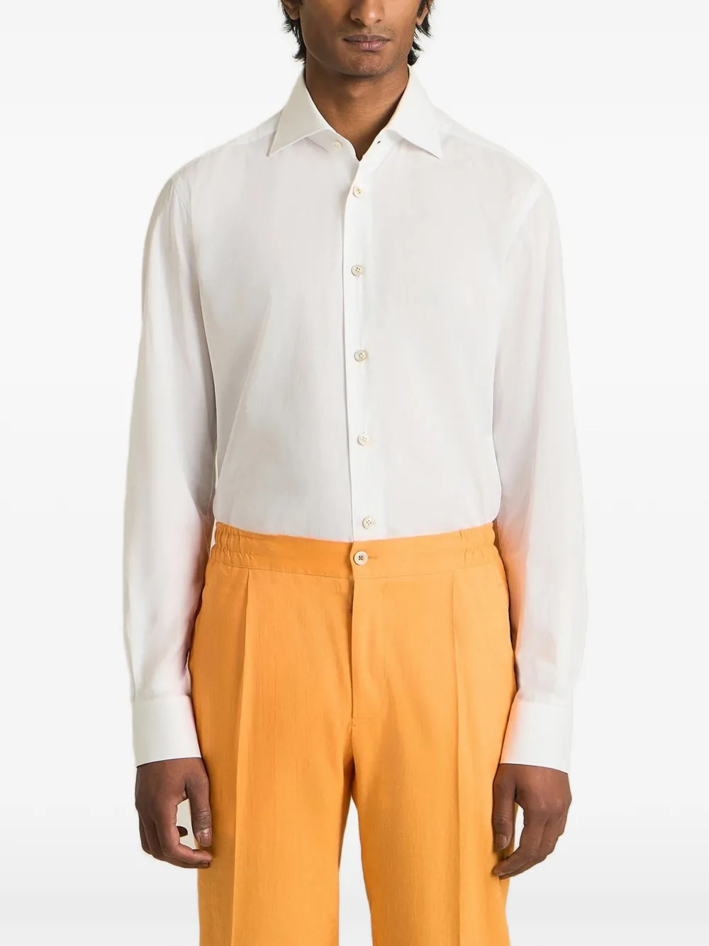 Kiton Katoenen overhemd Wit