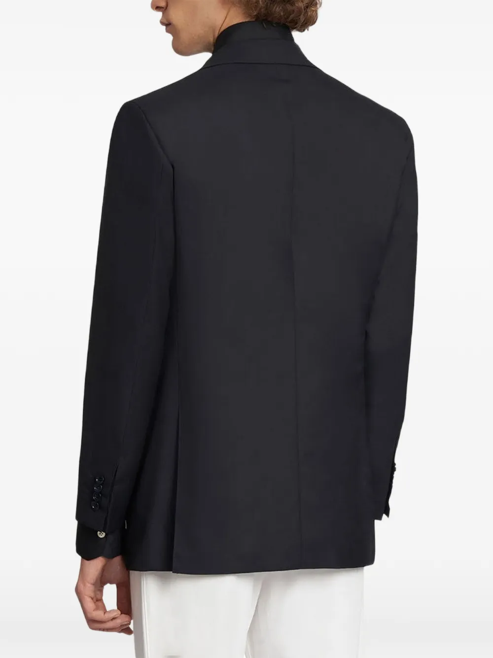 Kiton Blue Diamond blazer met enkele rij knopen Zwart