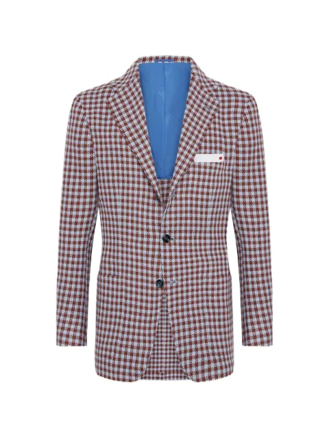 Kiton micro-check single-breasted blazer