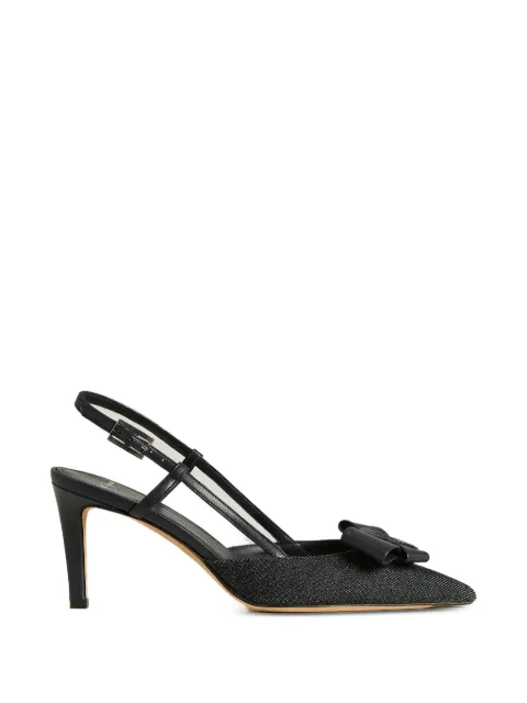 Kiton bow-detail slingback pumps