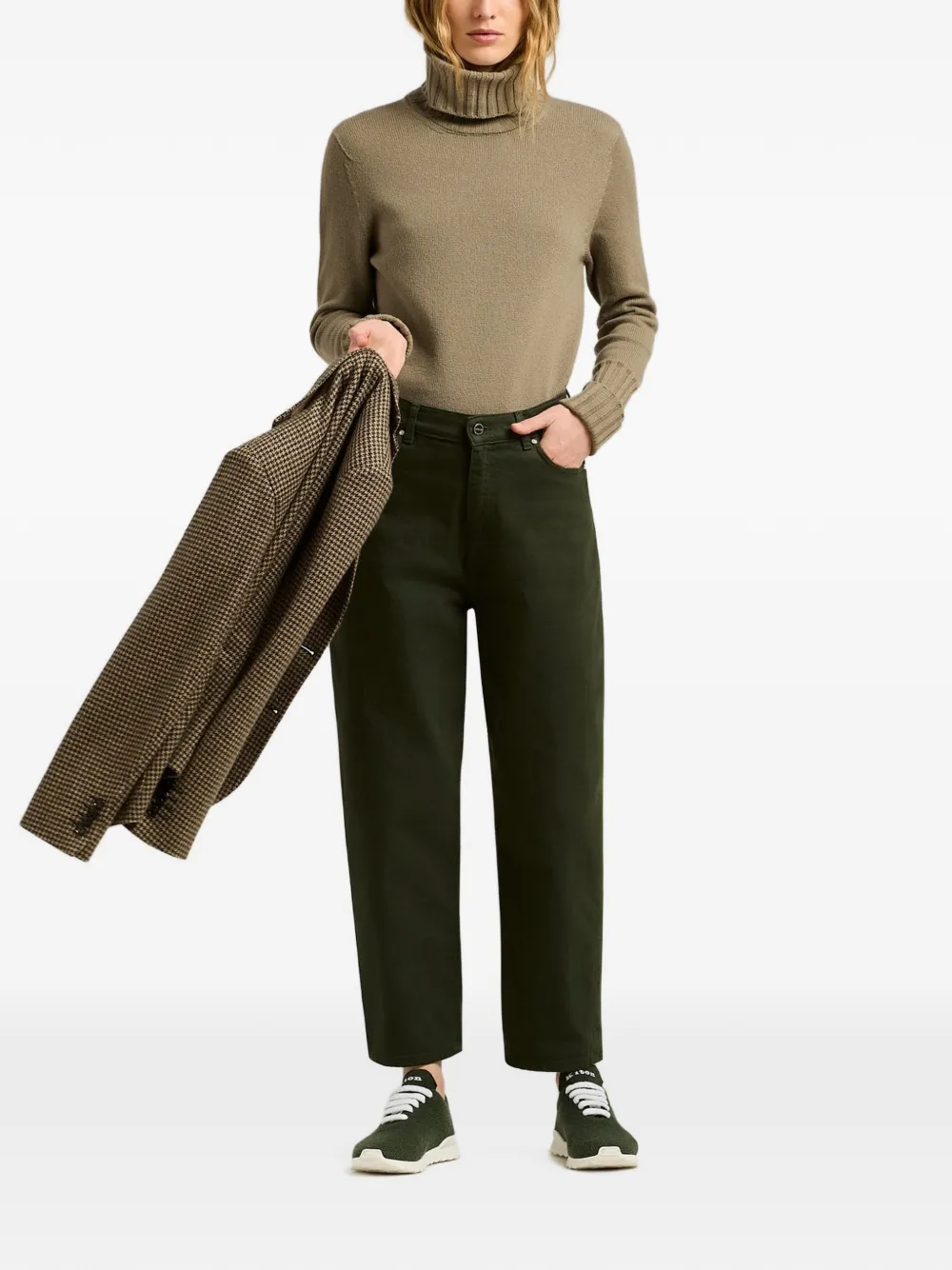 Kiton Straight broek met riemlussen Groen