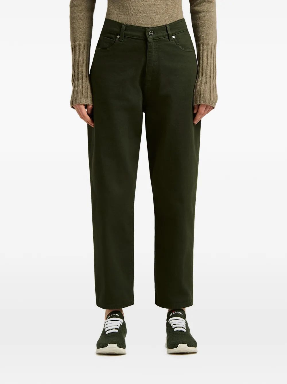 Kiton Straight broek met riemlussen Groen