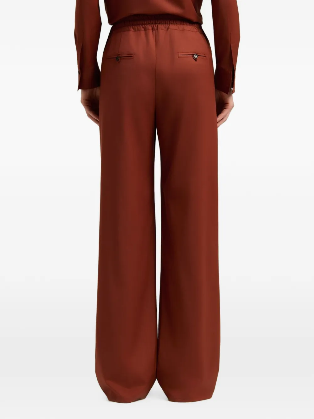 Kiton drawstring-waist wool palazzo pants Oranje