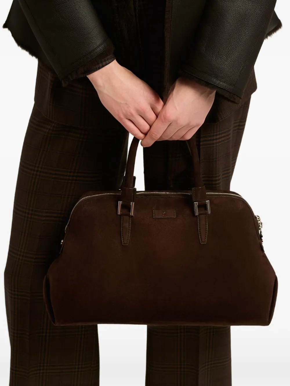 Kiton Kayly suède shopper Bruin