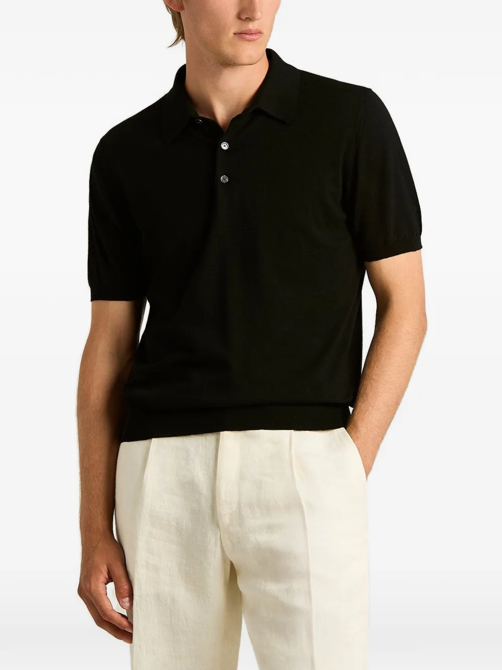 Kiton Poloshirt met korte mouwen Zwart
