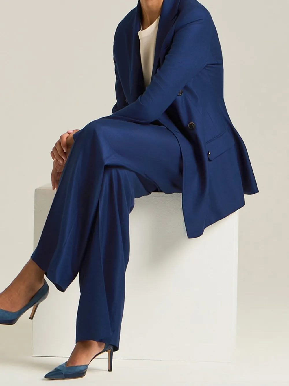 Kiton Straight broek Blauw