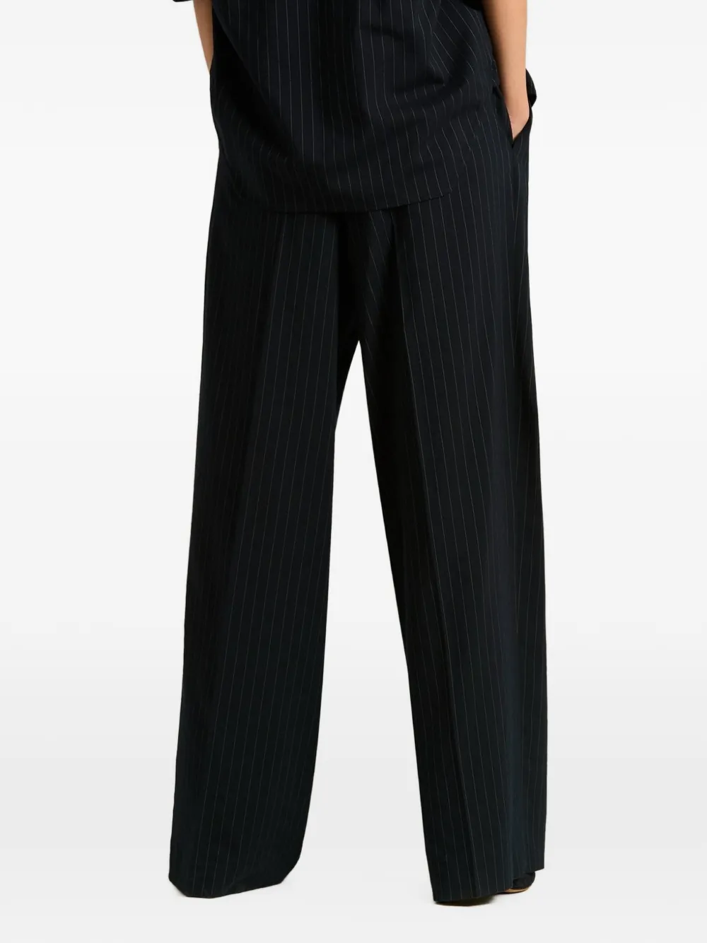 Kiton Pantalon met krijtstreep Zwart