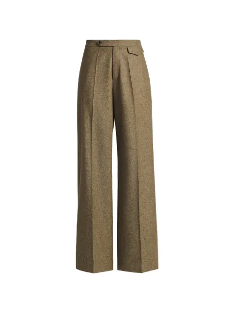 Kiton herringbone pleated trousers