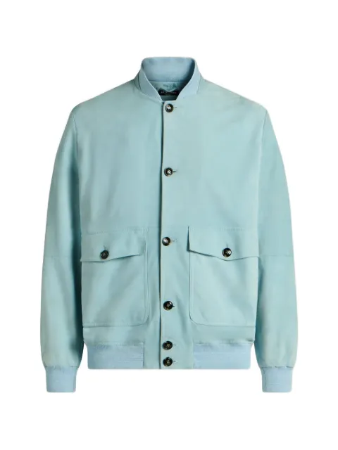 Kiton button-up suede jacket