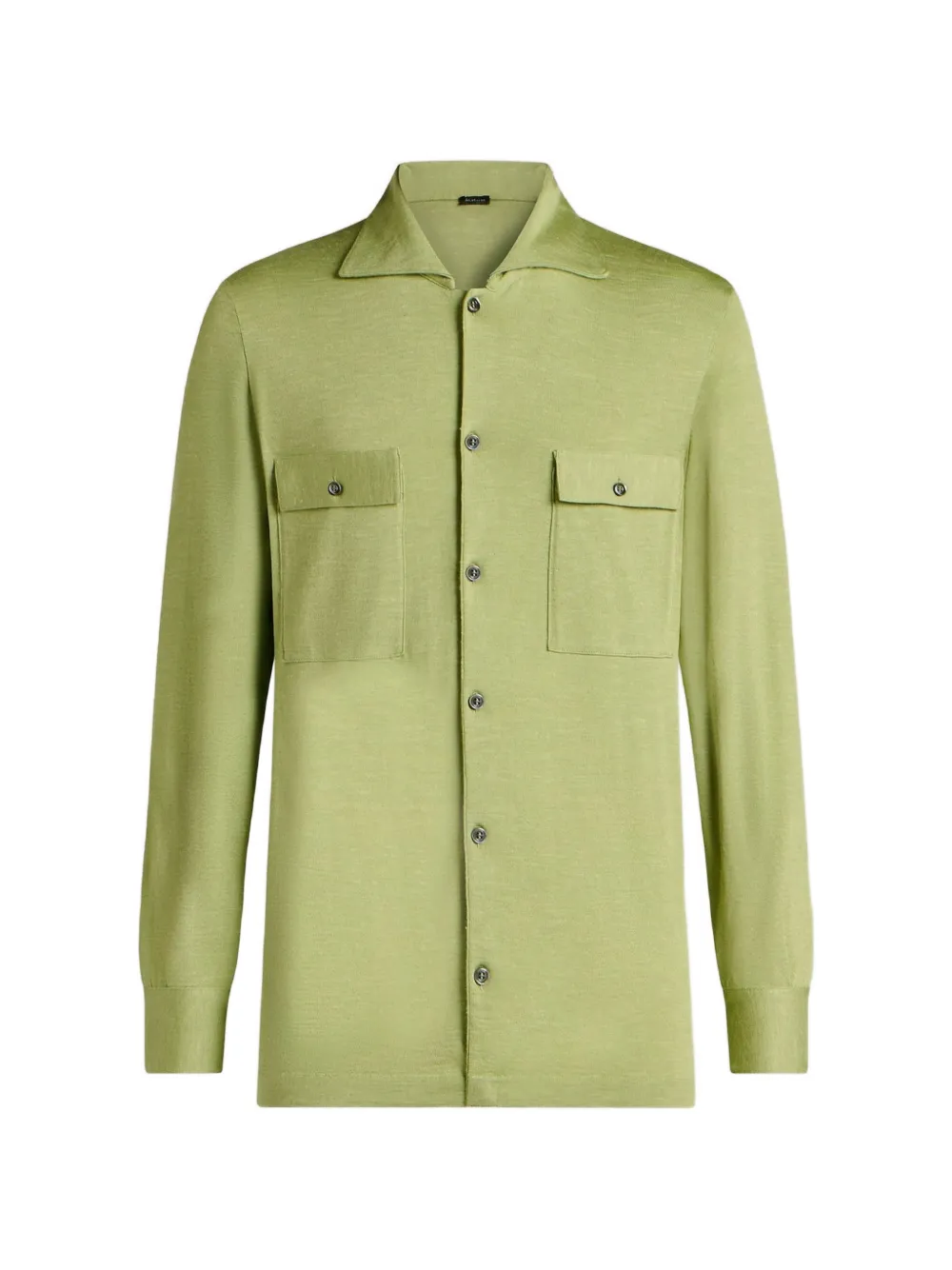 Kiton Overhemd met borstzak Groen
