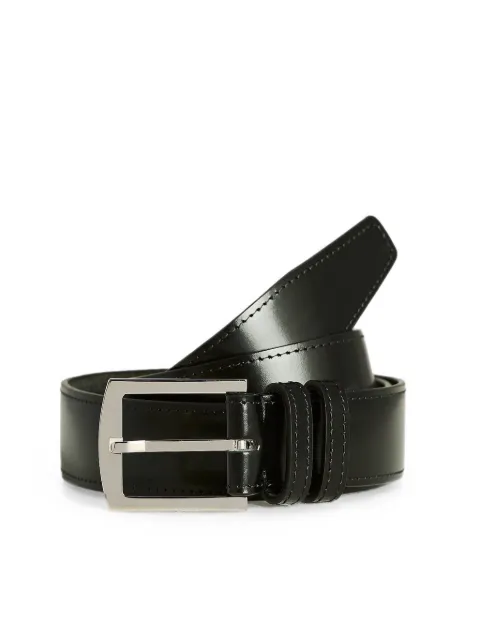 Kiton polished-finish leather belt