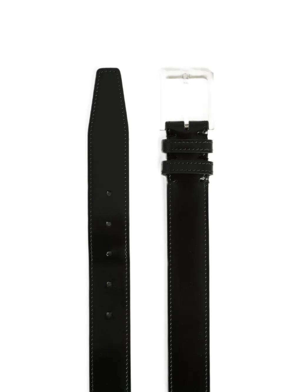 Kiton Leren riem met gepolijste afwerking Zwart