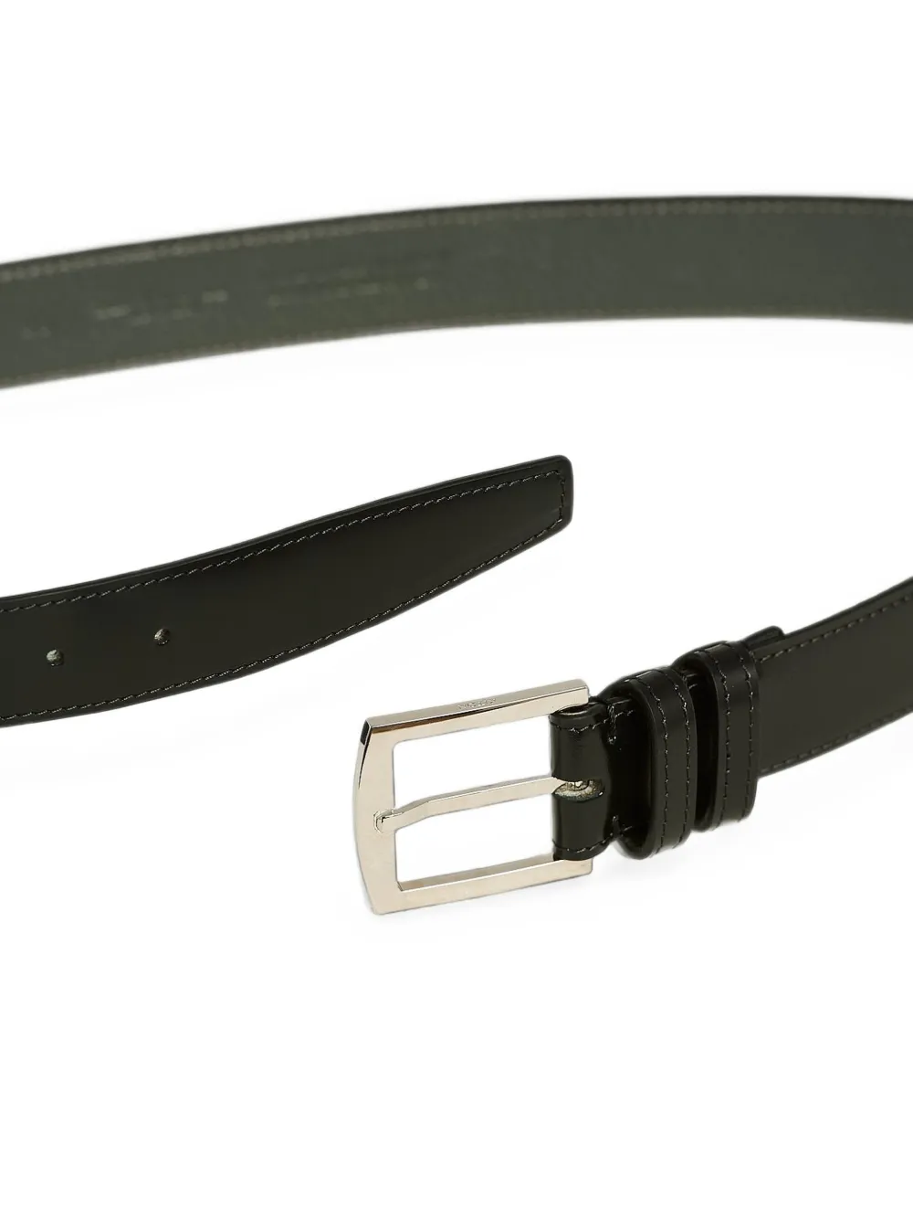 Kiton Leren riem met gepolijste afwerking Zwart