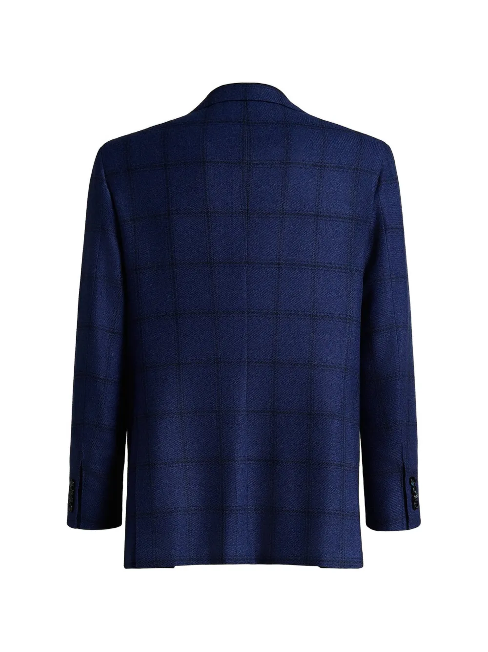 Kiton Geruit kasjmier jack Blauw