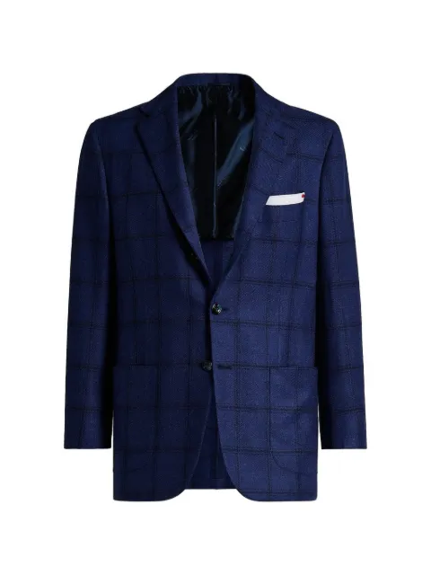 Kiton checked cashmere jacket