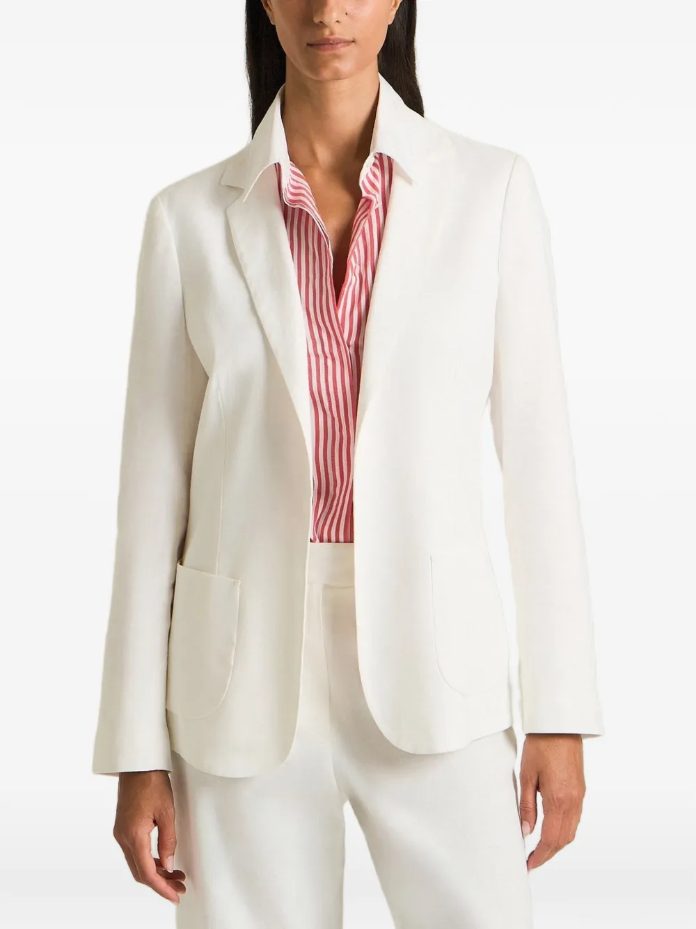 Kiton Blazer met enkele rij knopen en gekerfde revers Wit