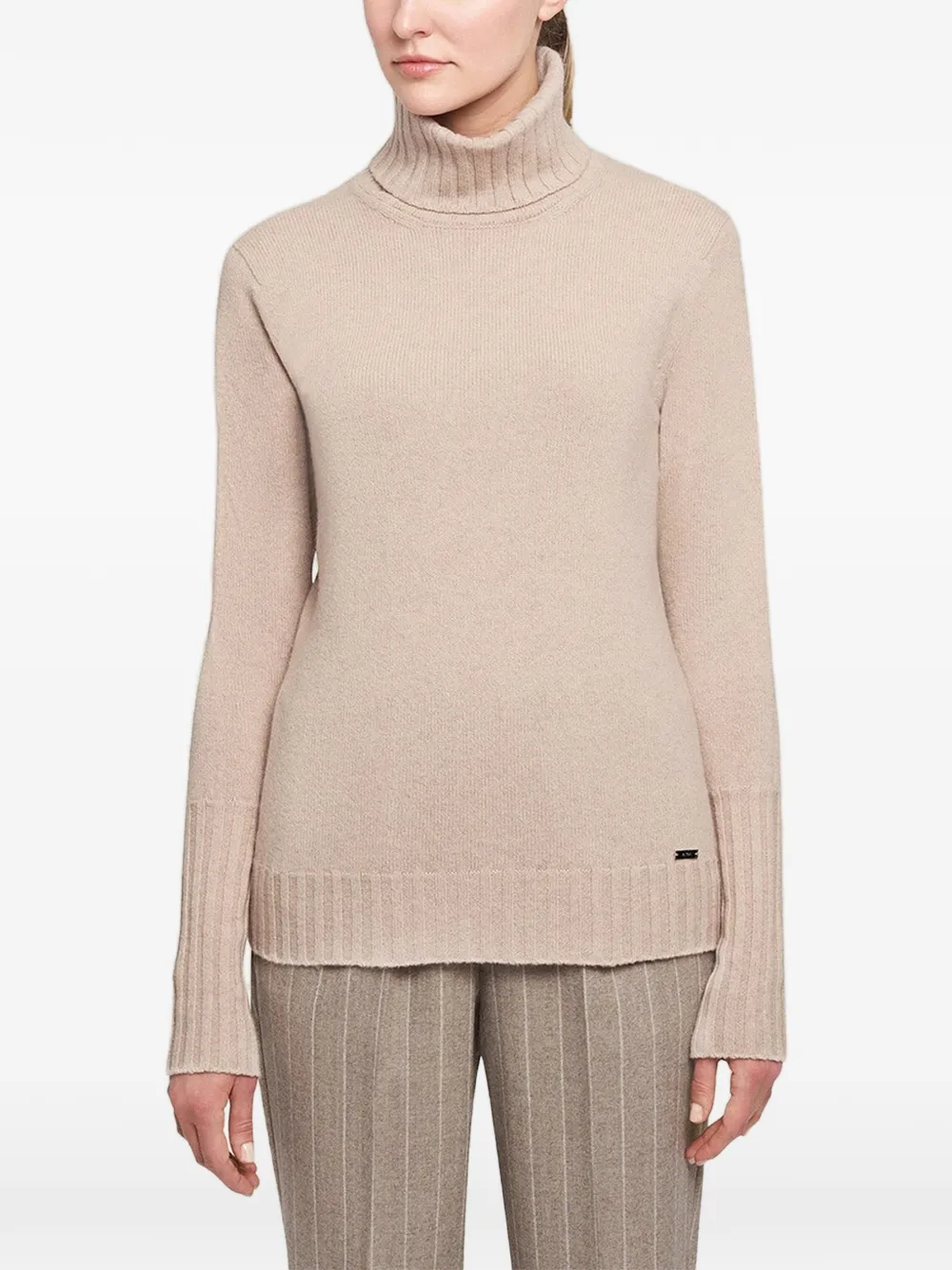 Kiton Kasjmier trui in tricotsteek Beige