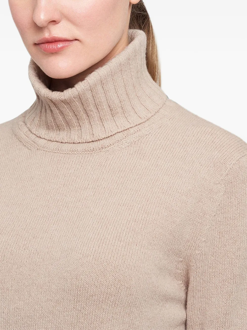 Kiton Kasjmier trui in tricotsteek Beige