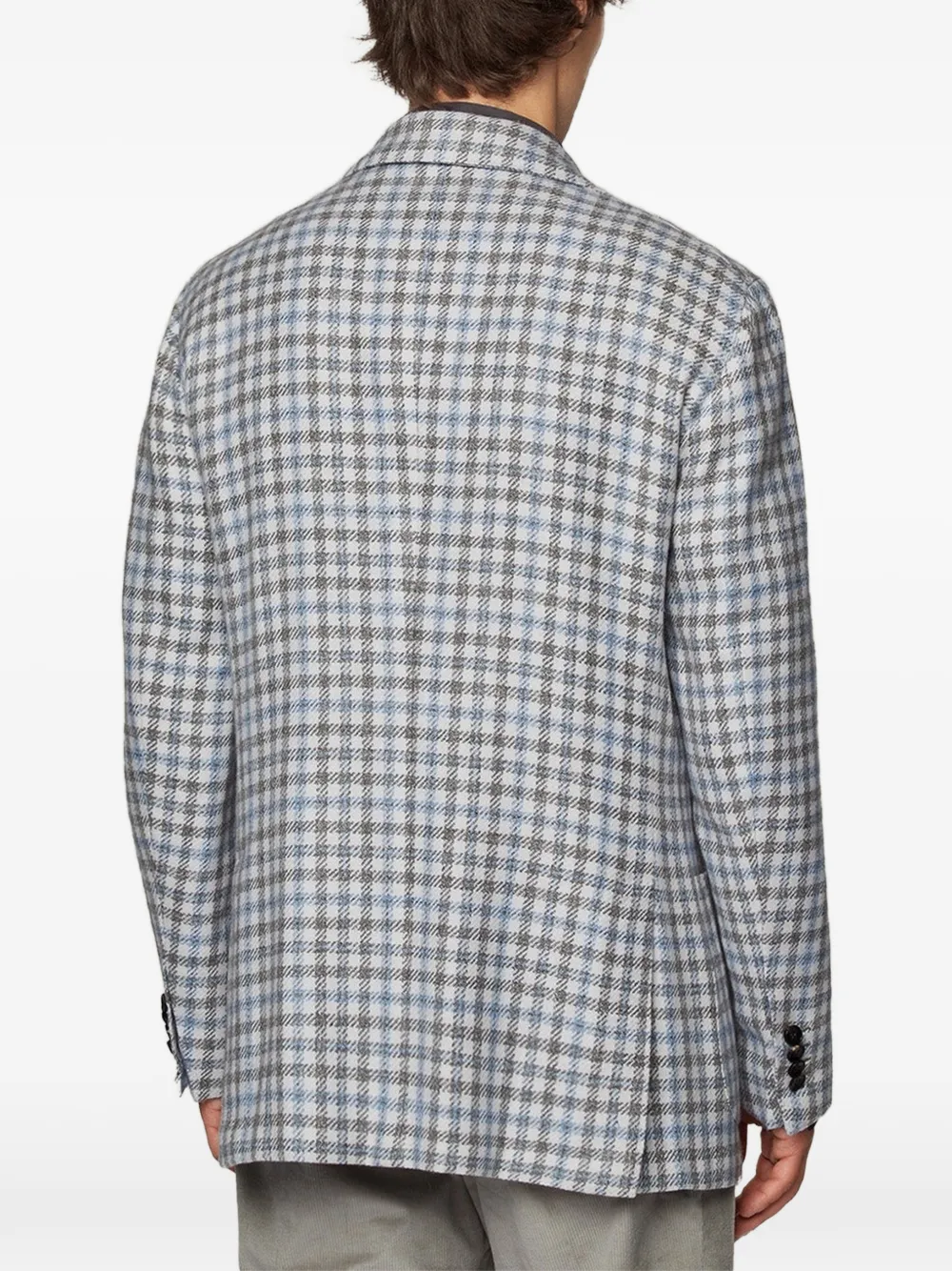 Kiton Prince of Wales single-breasted jacket Wit
