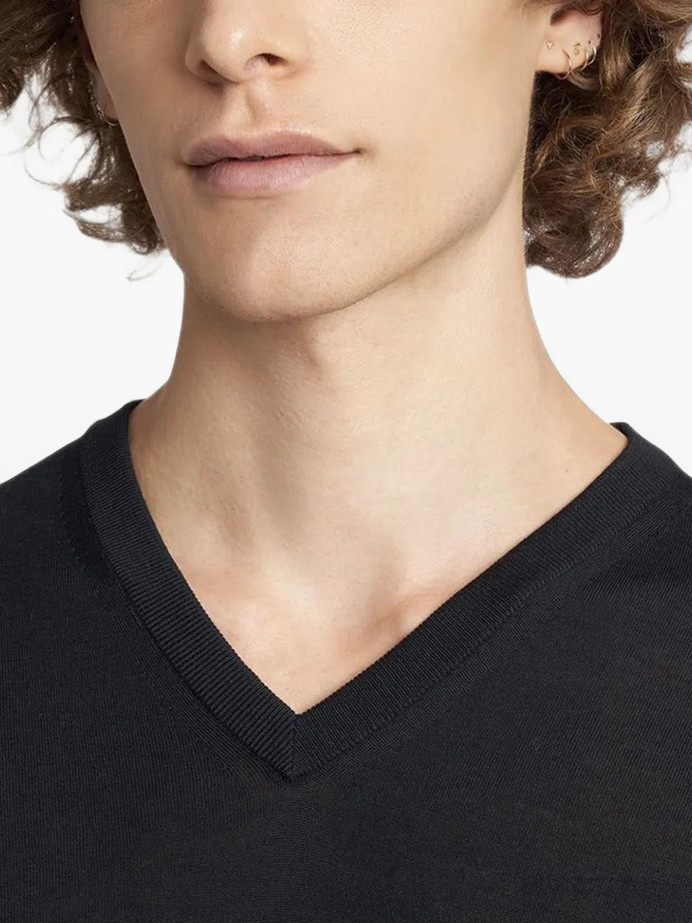 Kiton Blue Diamond trui met V-hals Zwart