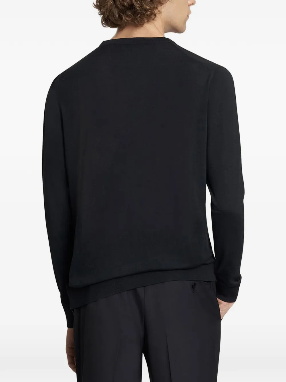 Kiton Blue Diamond trui met V-hals Zwart