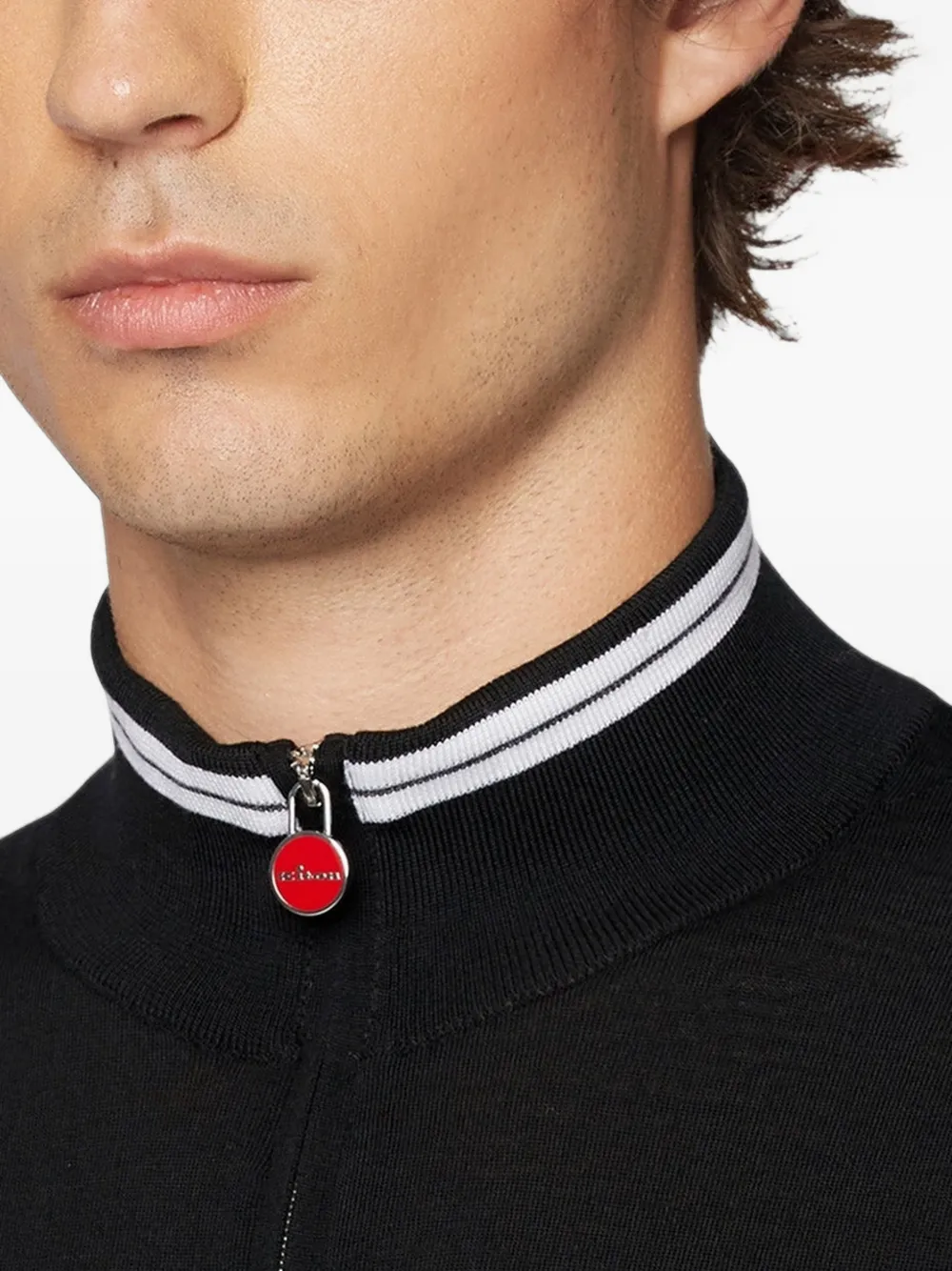 Kiton Vest met rits Zwart