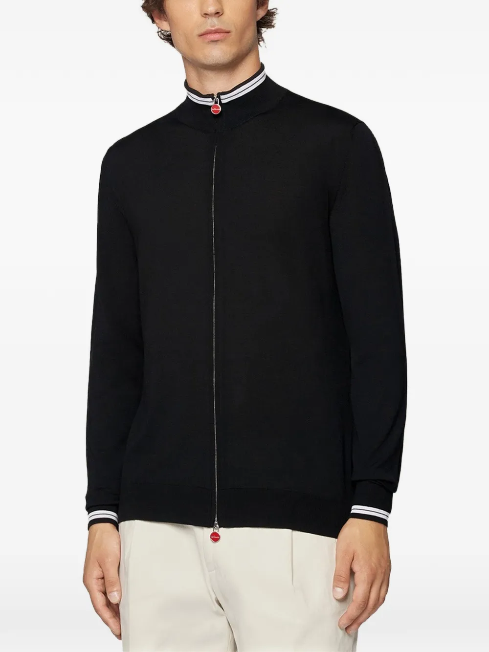 Kiton Vest met rits Zwart