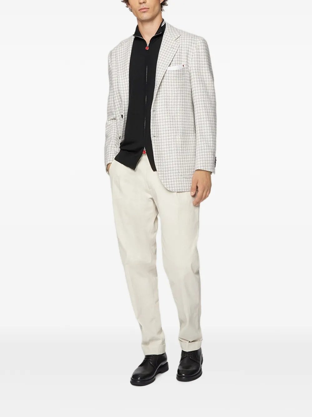 Kiton Vest met rits Zwart