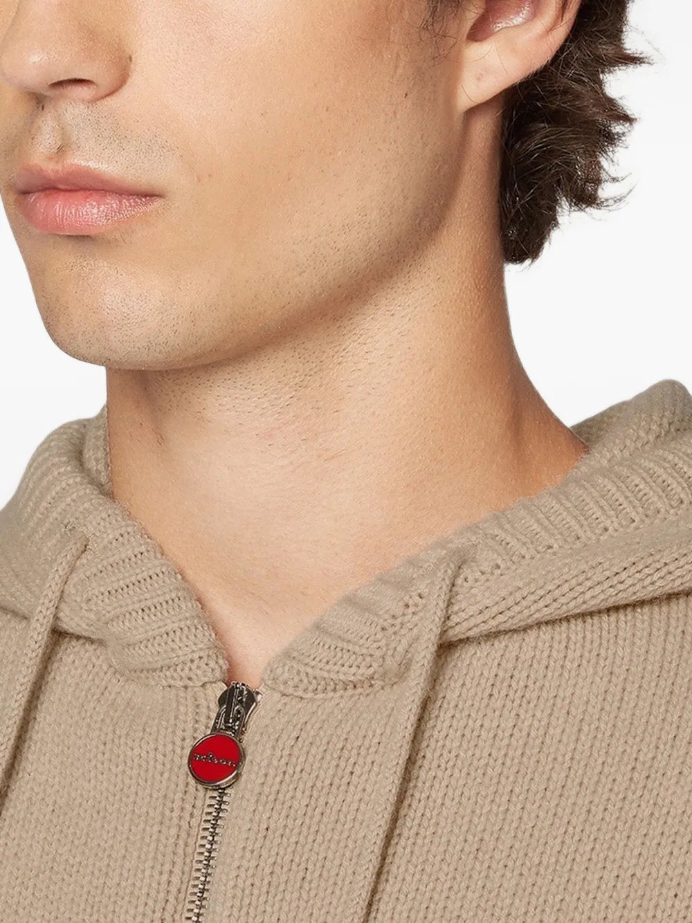 Kiton colour-block cashmere hoodie Beige
