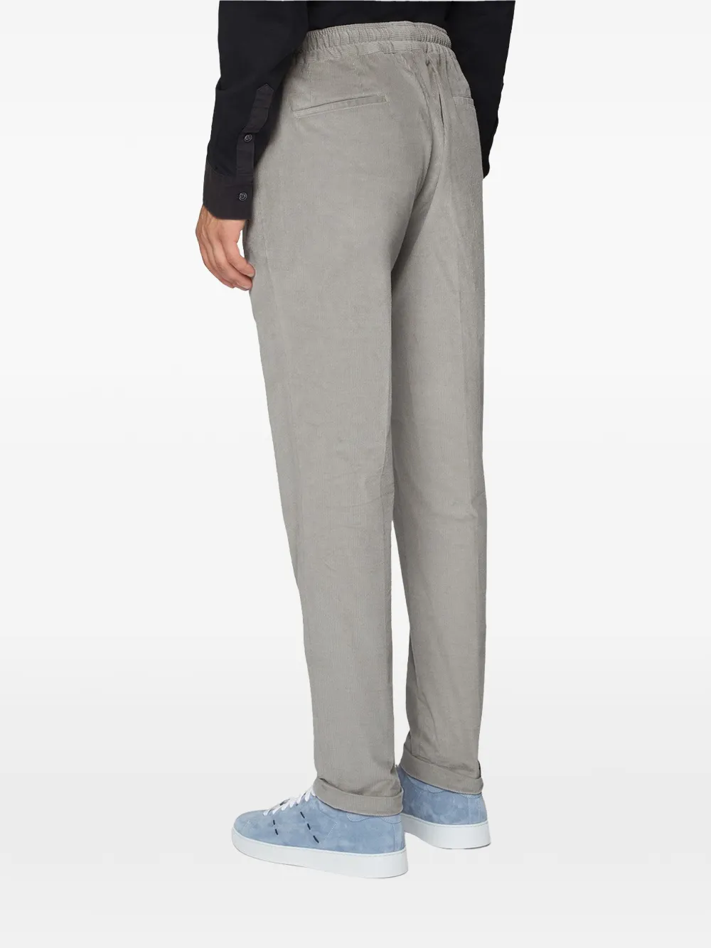 Kiton Ribfluwelen plooibroek Grijs