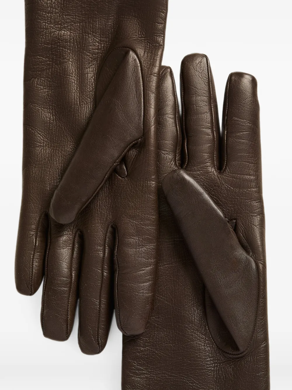 Kiton Lange lamsleren handschoenen Bruin