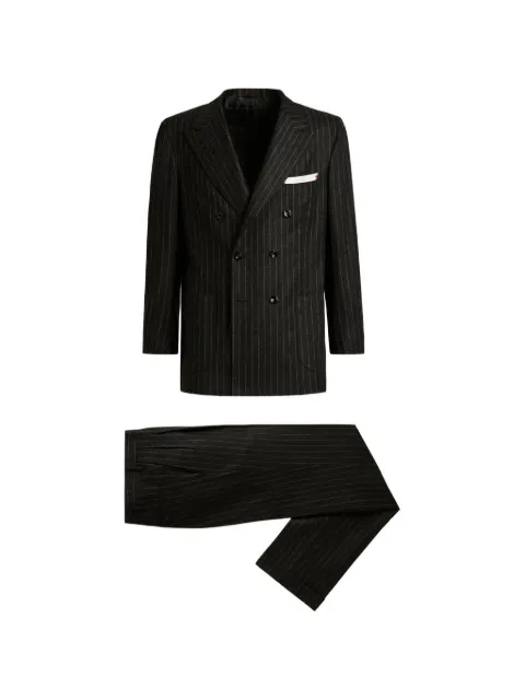 Kiton double-breasted pinstripe suit