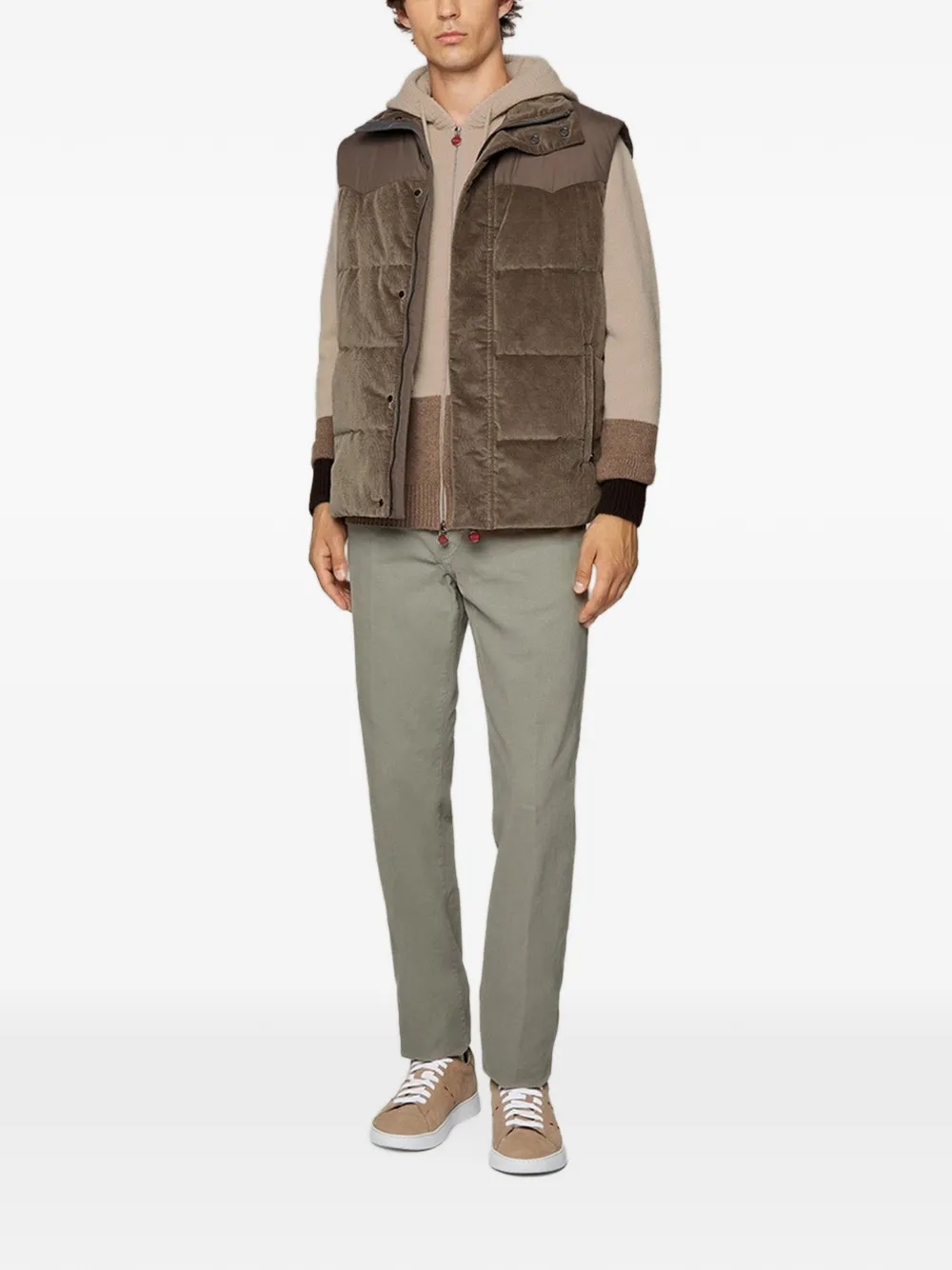 Kiton Gewatteerde bodywarmer Bruin