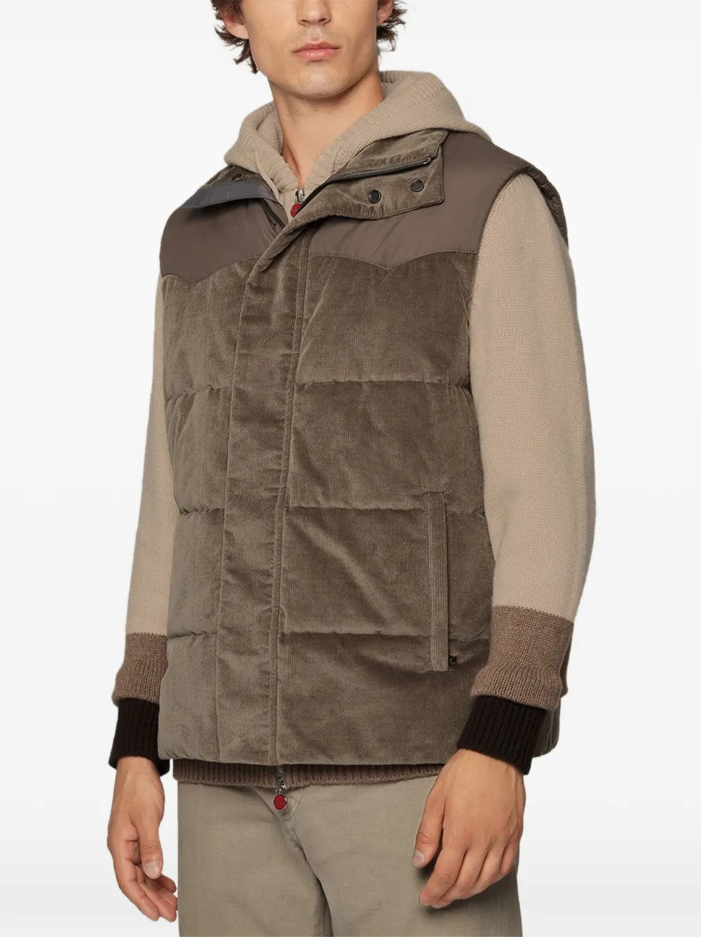 Kiton Gewatteerde bodywarmer Bruin