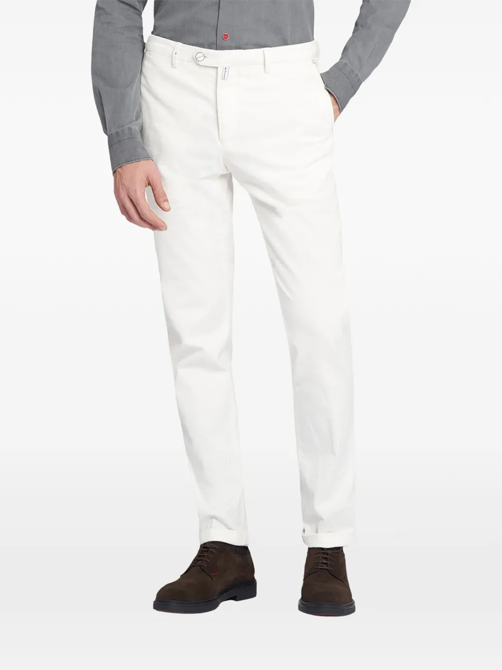Kiton Skinny chino Wit