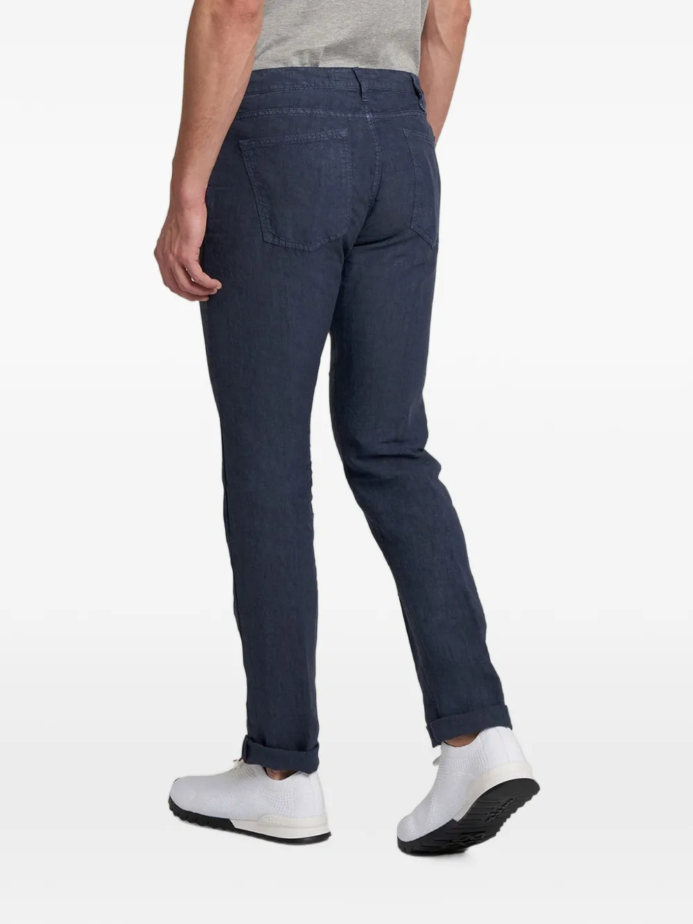 Kiton Broek met riemlussen en vijf zakken Blauw