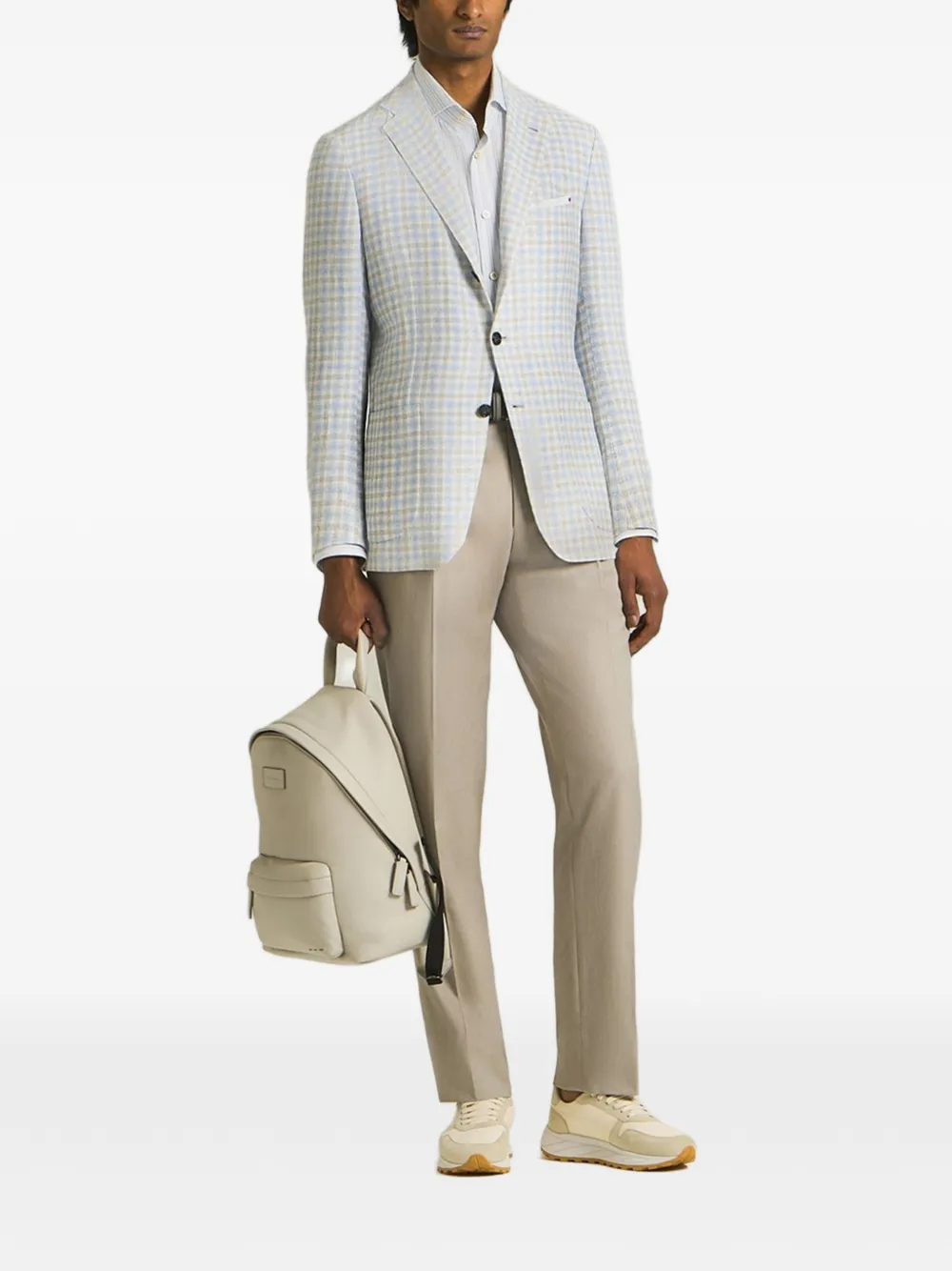 Kiton Broek met riemlussen Beige