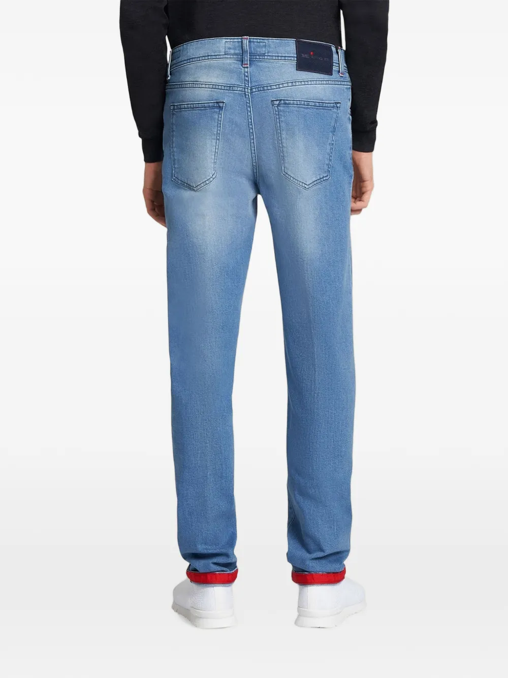 Kiton Jeans met vijf zakken en riemlus Blauw