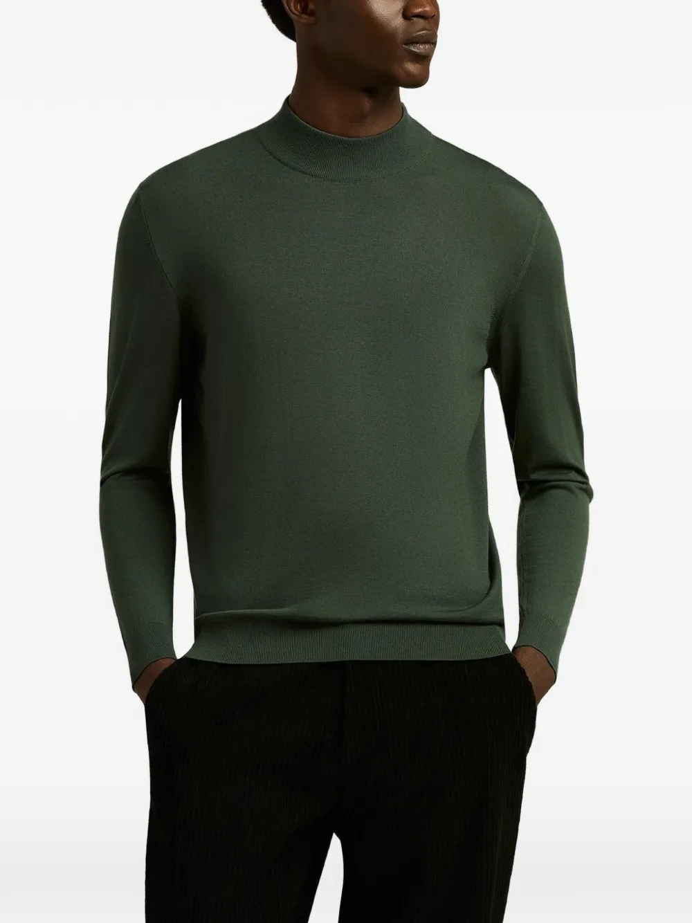 Kiton Diamante Blu trui met ronde hoge hals Groen