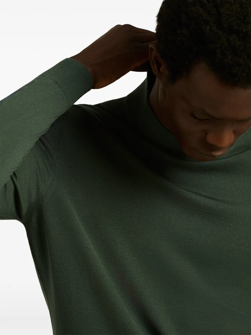 Kiton Diamante Blu trui met ronde hoge hals Groen