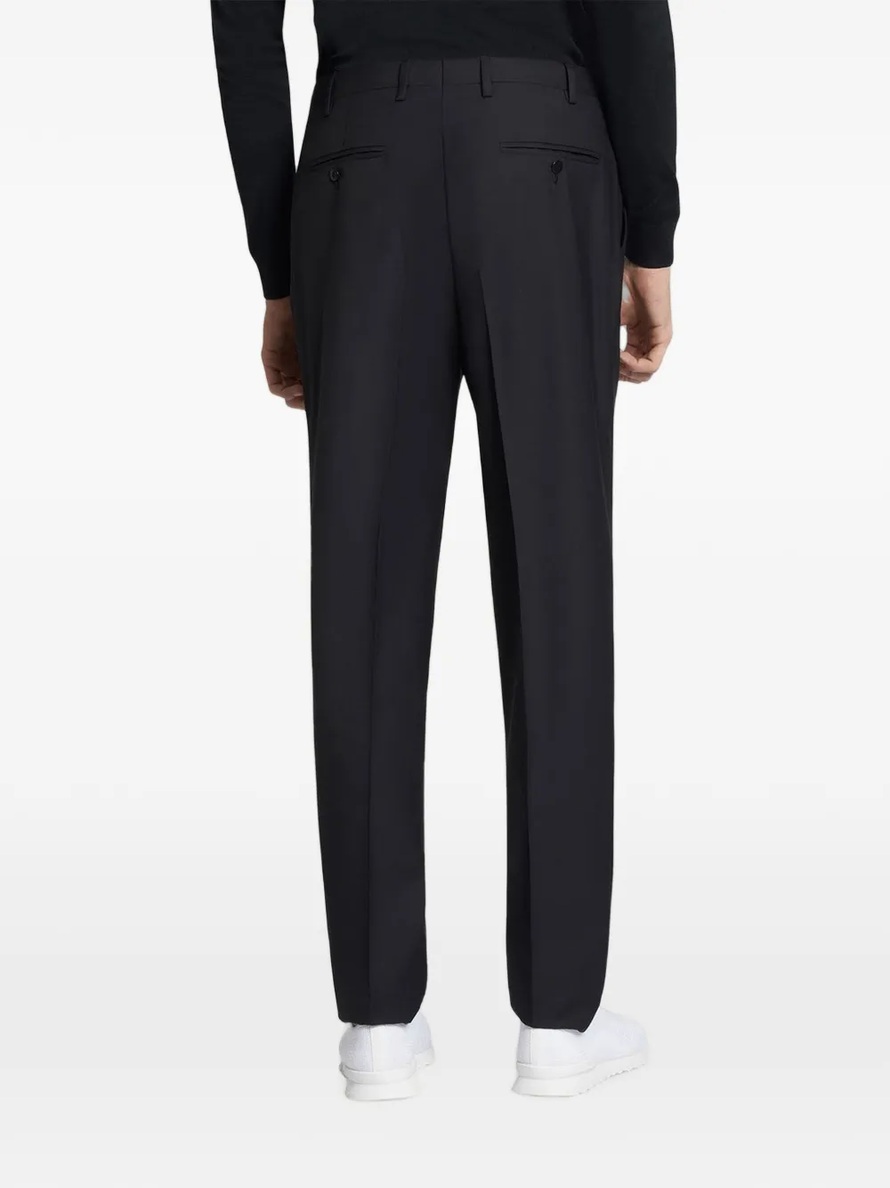 Kiton Blue Diamond broek met riemlussen Zwart