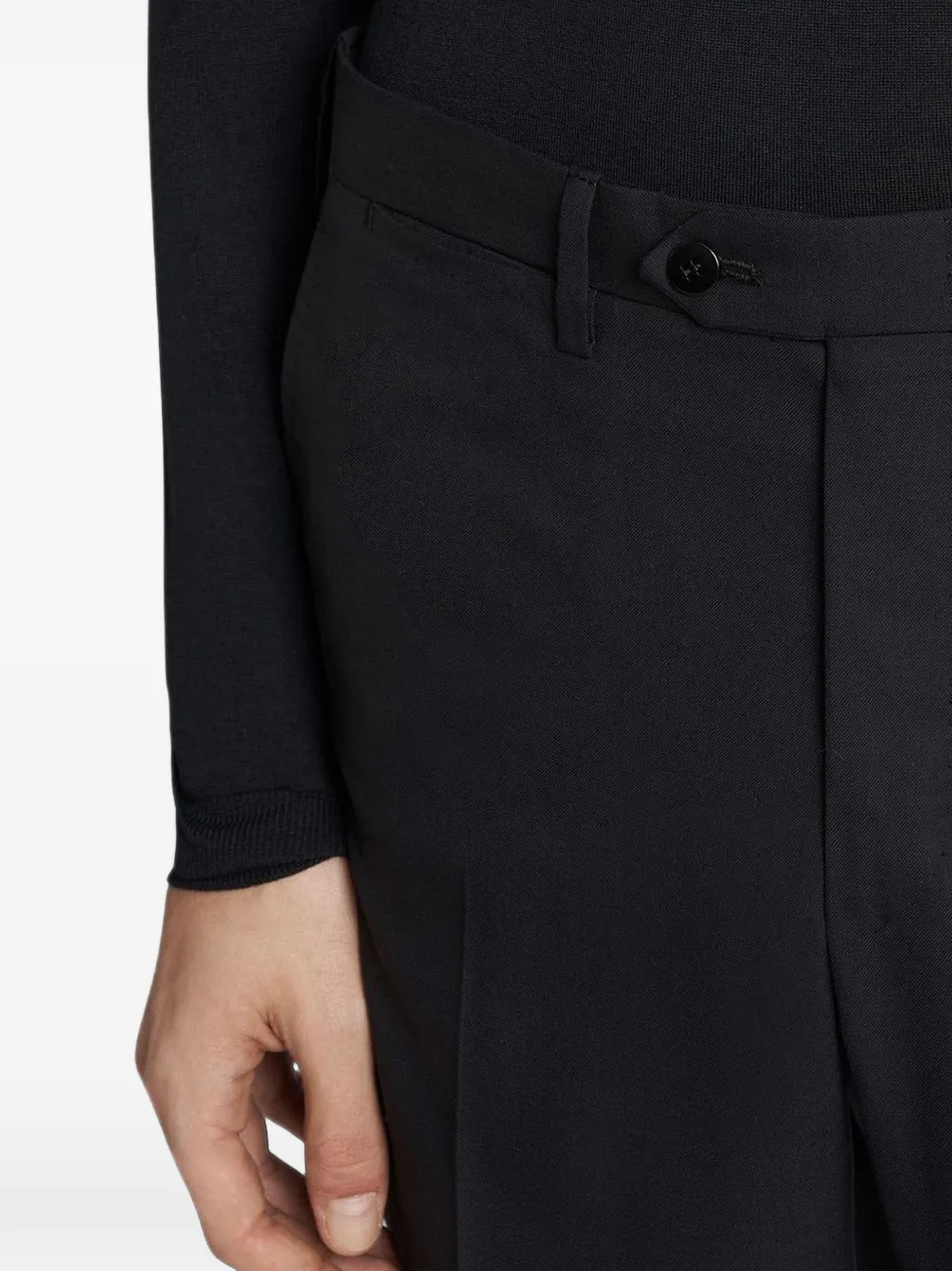 Kiton Blue Diamond broek met riemlussen Zwart