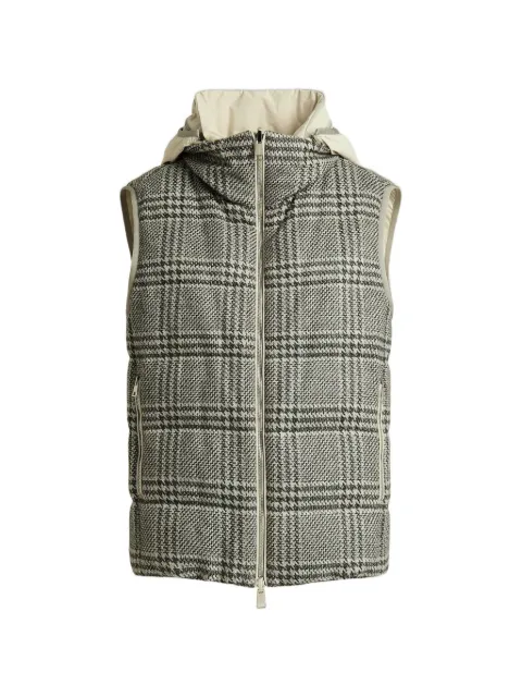 Kiton Prince of Wales check reversible gilet