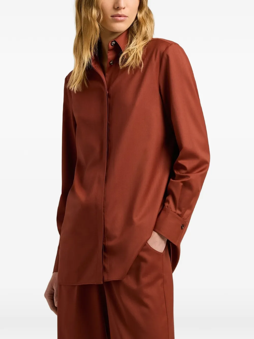 Kiton blouse met knopen Rood