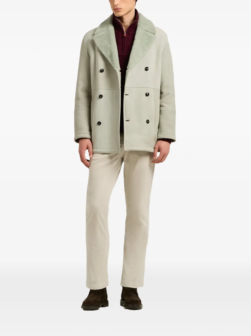 Kiton Ribfluwelen broek met vijf zakken Beige