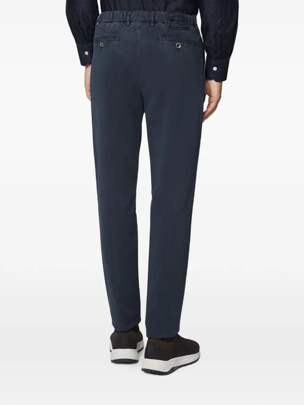Kiton Broek met zak en riemlus Blauw