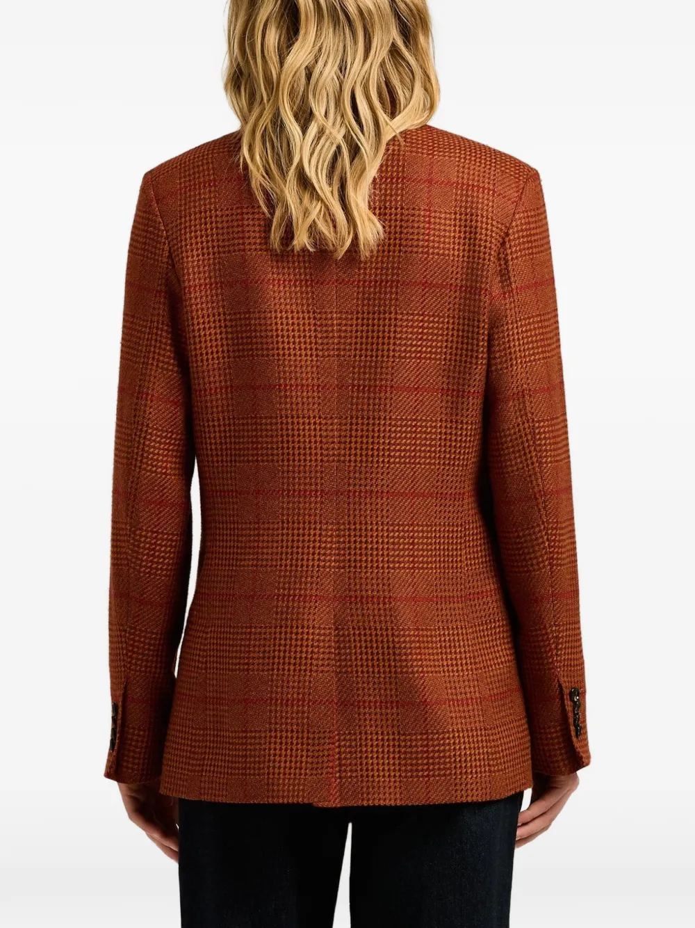 Kiton Geruit jack met dubbele rij knopen Rood