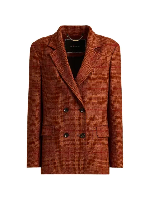 Kiton double-breasted check jacket