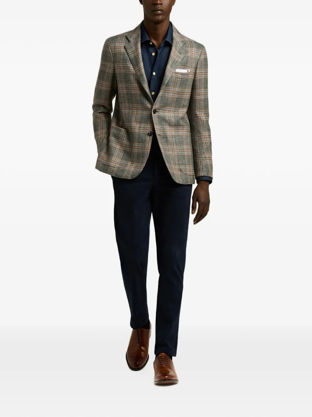 Kiton Blazer met enkele rij knopen Grijs